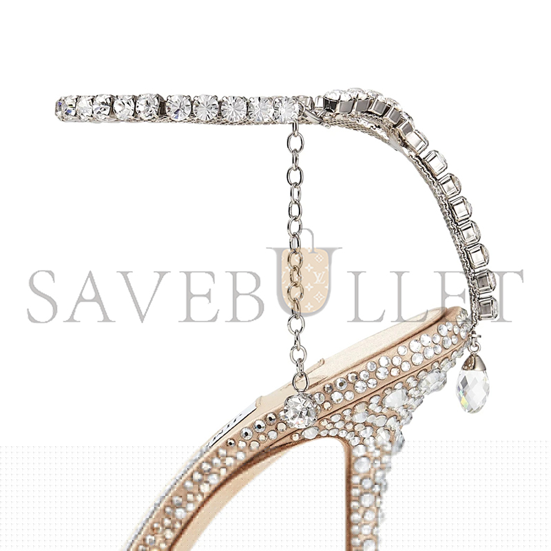 JIMMY CHOO SAEDA 100 GOLD SATIN PUMPS WITH CRYSTALS SAEDA100ZPJ